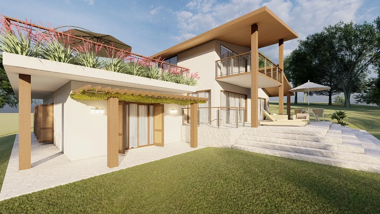 Residência Challita, casa de campo com deck